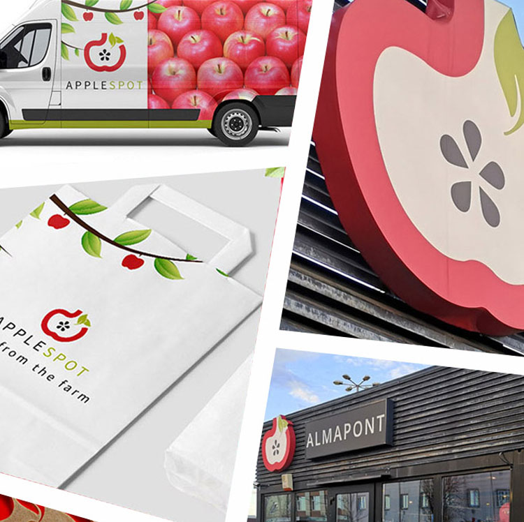 apple branding design logo design for apple business fresh fruit shop design